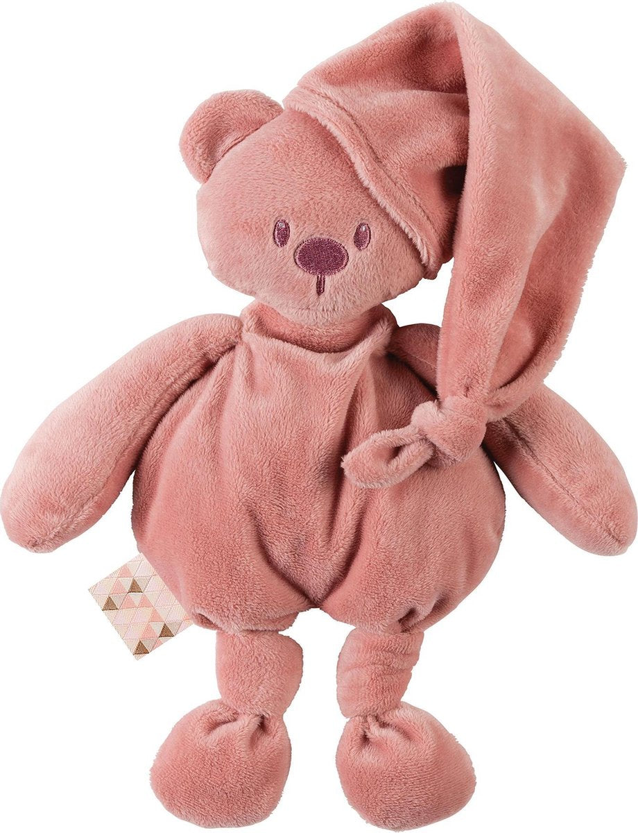 Nattou Beer Lapidou - Knuffel - 30 cm - 100% gerecycleerd - Oudroze