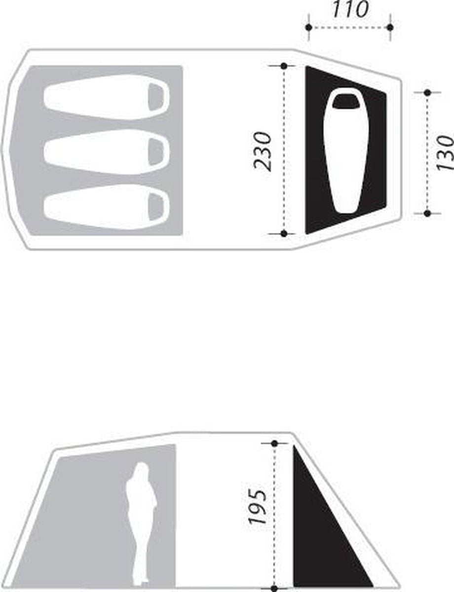 Nomad Single Bedroom Dogon 3 (+1) Tent Twill - Twill - 1 Persoons