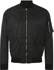 SOLS Unisex Rebel Fashion Bomber Jacket (Zwart)