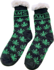1 paar Wiet Comfort Warme Premium Thermo sokken- One Size - Antislip Dikke Sokken Mannen en Dames - Noorse sokken - Cannabis sokken - Wietsokken - Gevoerde Wintersokken - Huissokken - Dikke Sokken - Wiet sokken - Warme Sokken - Amsterdam - Slofsokken
