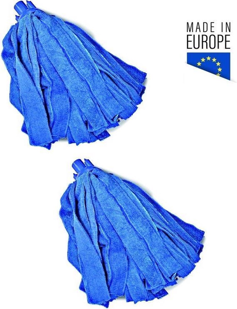 Maus navulling spaanse mop microvezel blauw