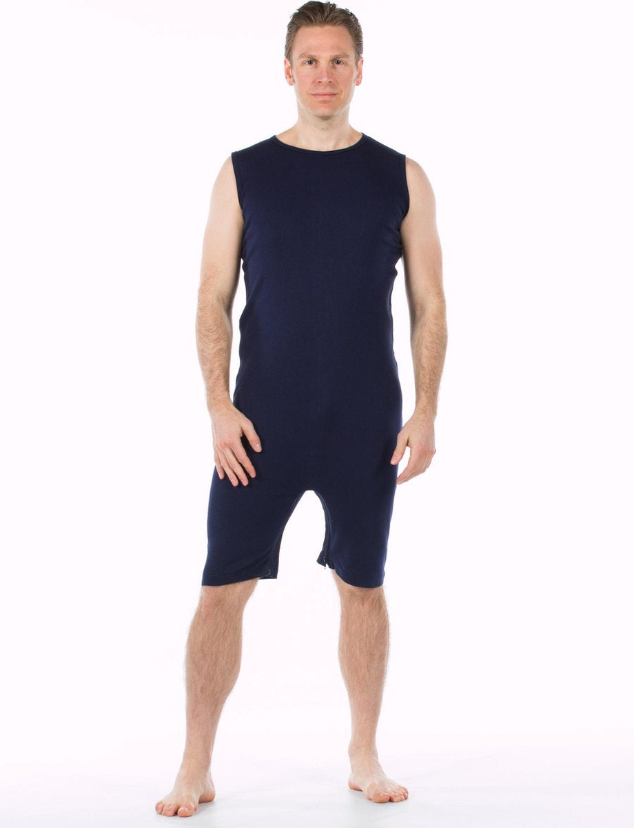Body voor volwassenen | Rugritssluiting  | Rits in het kruis | Donkerblauw | XS