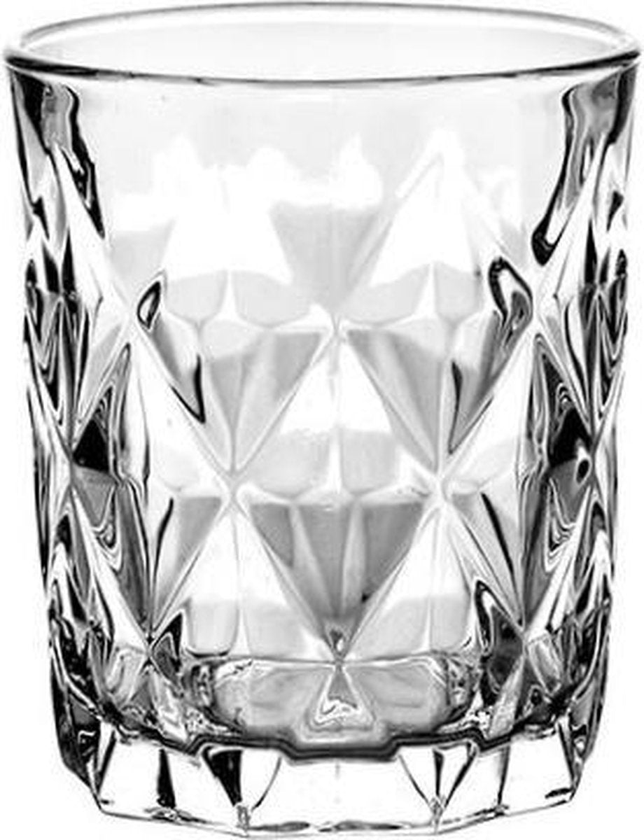 WHISKEY GLAS DIAMOND 30CL SET A4