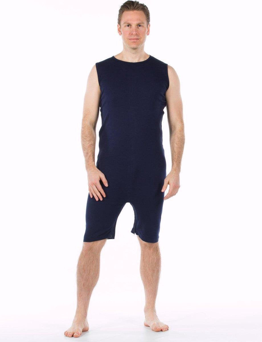 Body voor volwassenen | Rugritssluiting  | Rits in het kruis | Donkerblauw | S