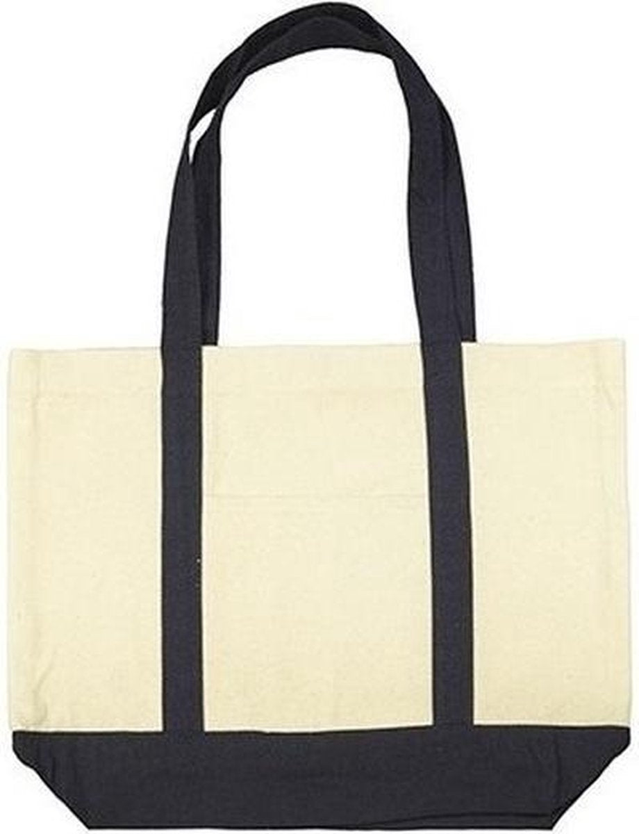 Beige shopper tas 47 x 39 cm