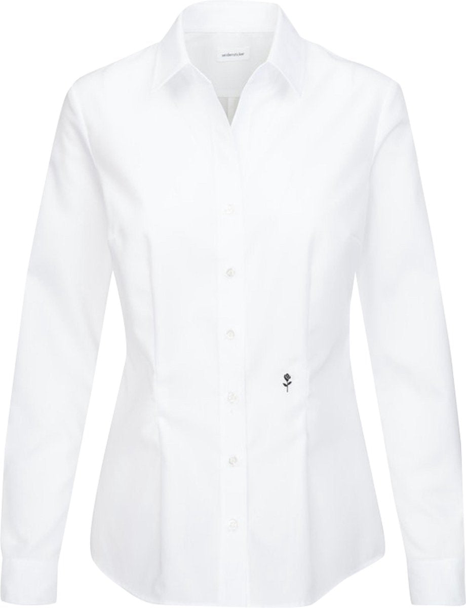 Seidensticker dames blouse slim fit - wit -  Maat: 44