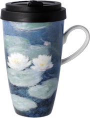 Goebel® - Claude Monet | Koffie / Thee beker to go "Waterlelies in de avond" | Porselein