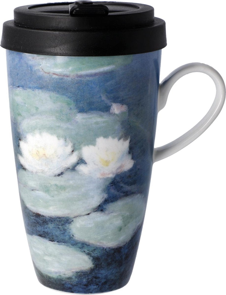 Goebel® - Claude Monet | Koffie / Thee beker to go "Waterlelies in de avond" | Porselein