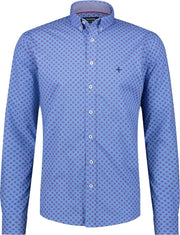 Haze&Finn Overhemd Print Licht Blauw (MC15-0110-22 - LightBlue-RedFlowerCircle)