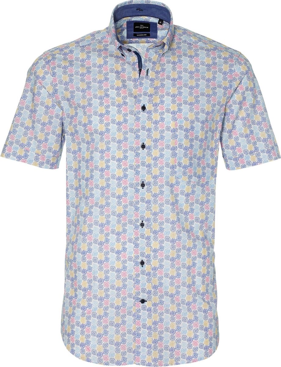 Jac Hensen Overhemd - Modern Fit - Blauw - 5XL Grote Maten