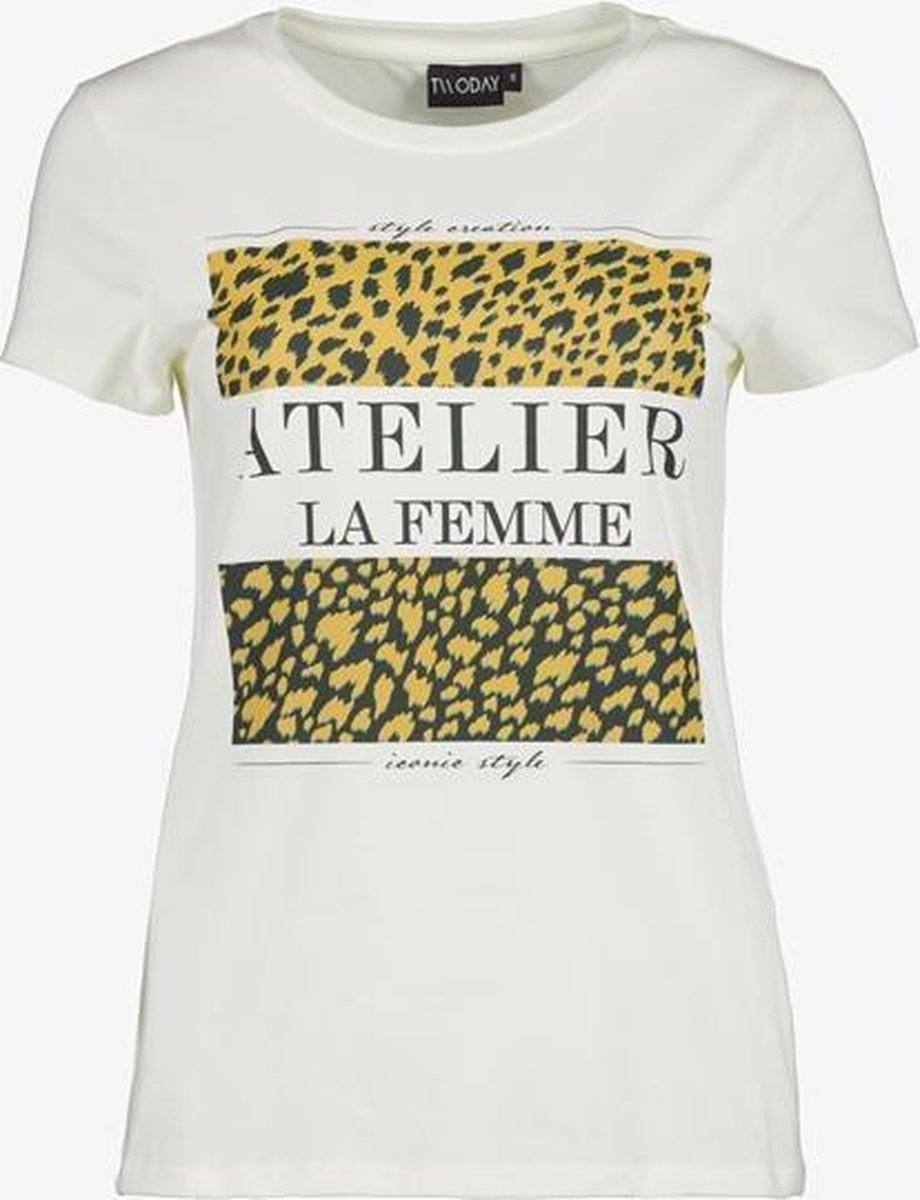 TwoDay dames T-shirt met opdruk - Wit - Maat XXL