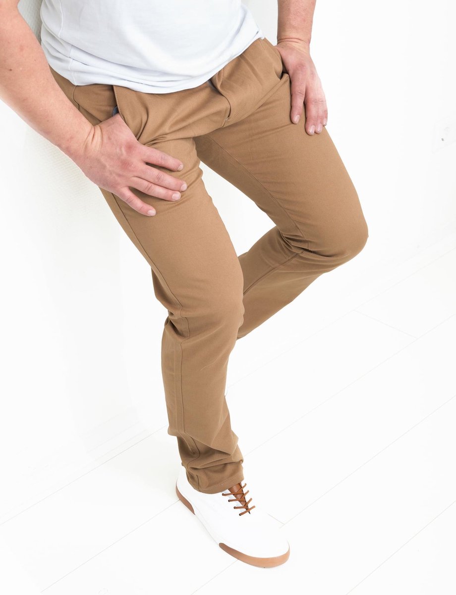 Chino - heren - camel - bruin - P830