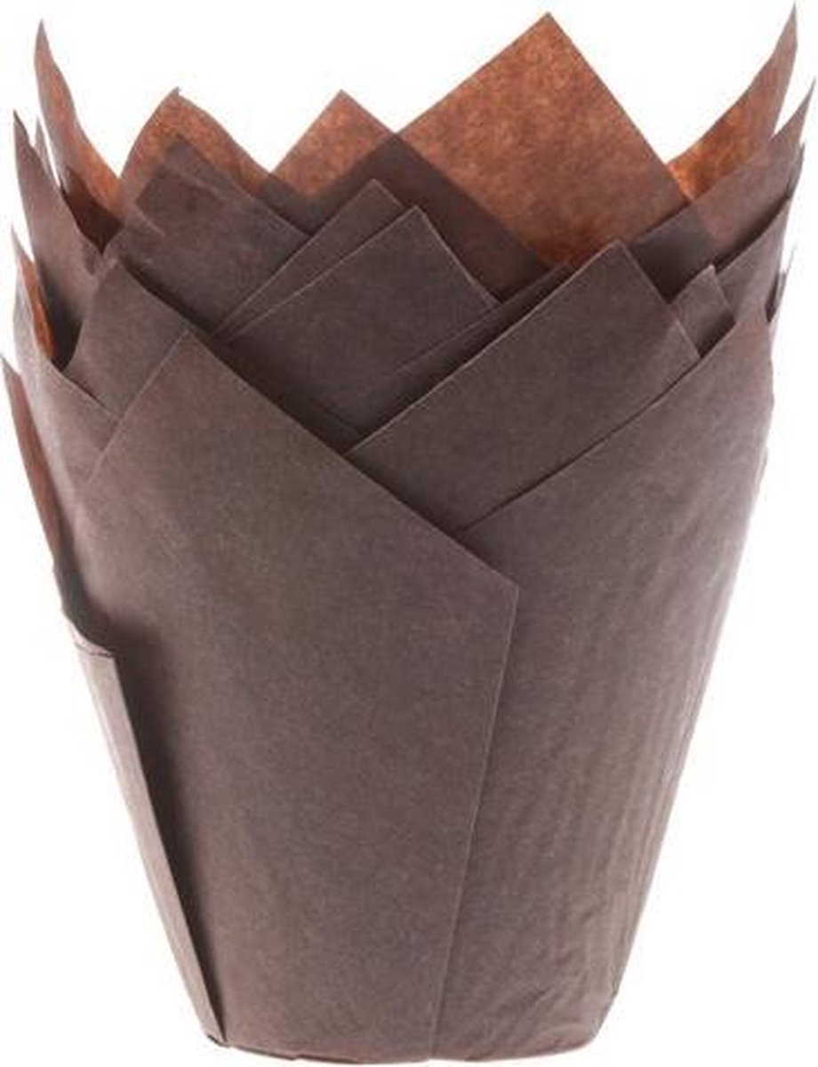 House of Marie Muffin Vormpjes Tulp Bruin pk/36