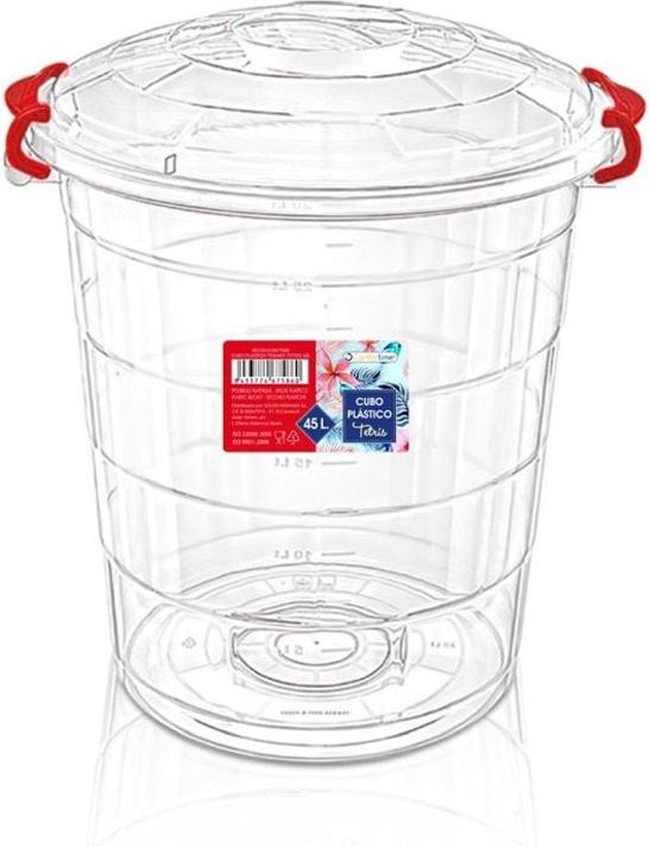 Opbergton transparant Confortime | met deksel