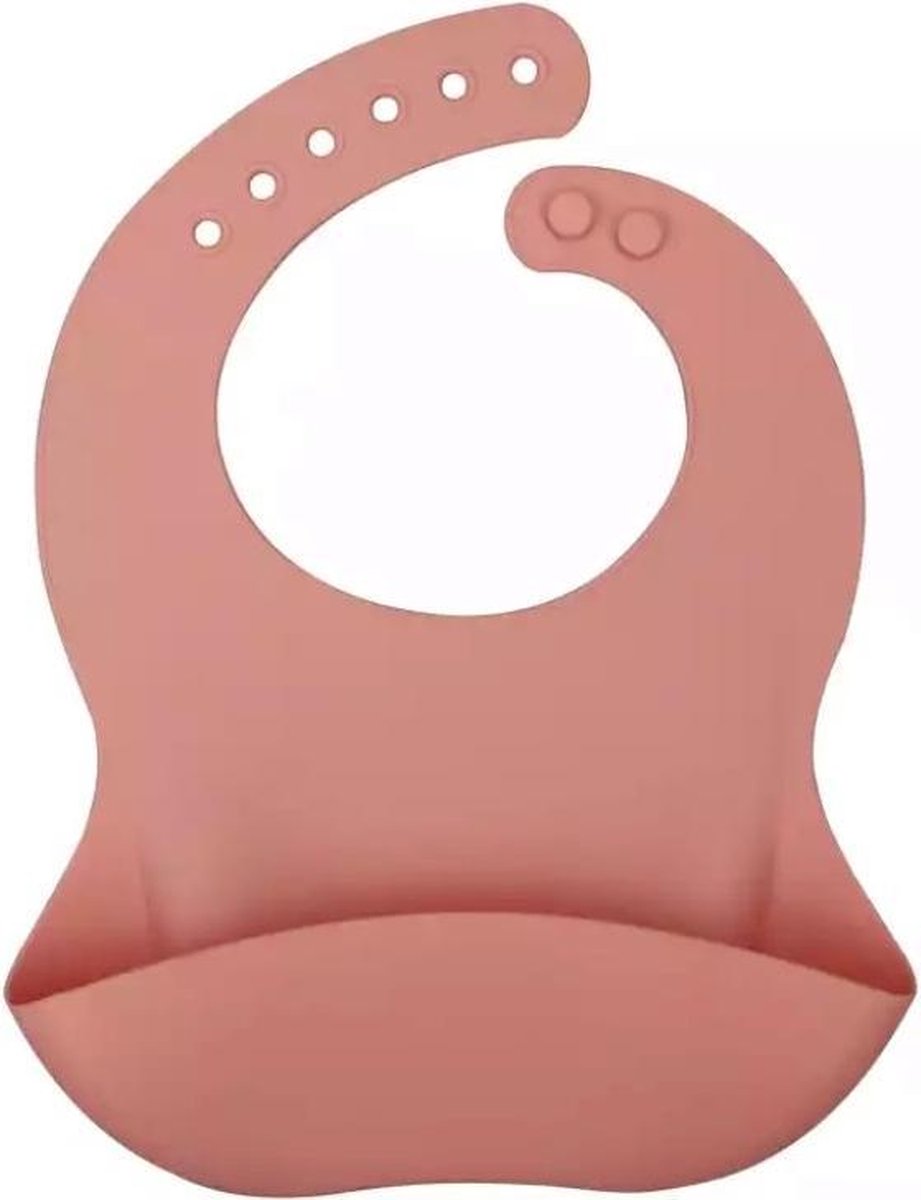 Siliconen slabbetje met opvangbakje roze / in verschillende hippe kleuren / uitwasbaar / siliconen slabbertje / hygiënisch / unisex / waterdicht / 0-3 jr / meegroei / verstelbaar / cadeau / zwangerschapscadeau
