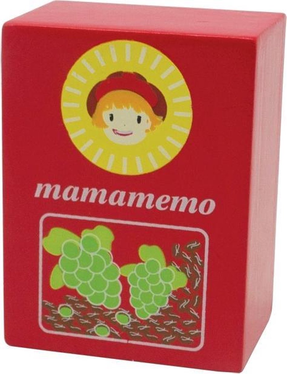 Mama Memo Doosje Rozijnen Hout 6 Cm Rood