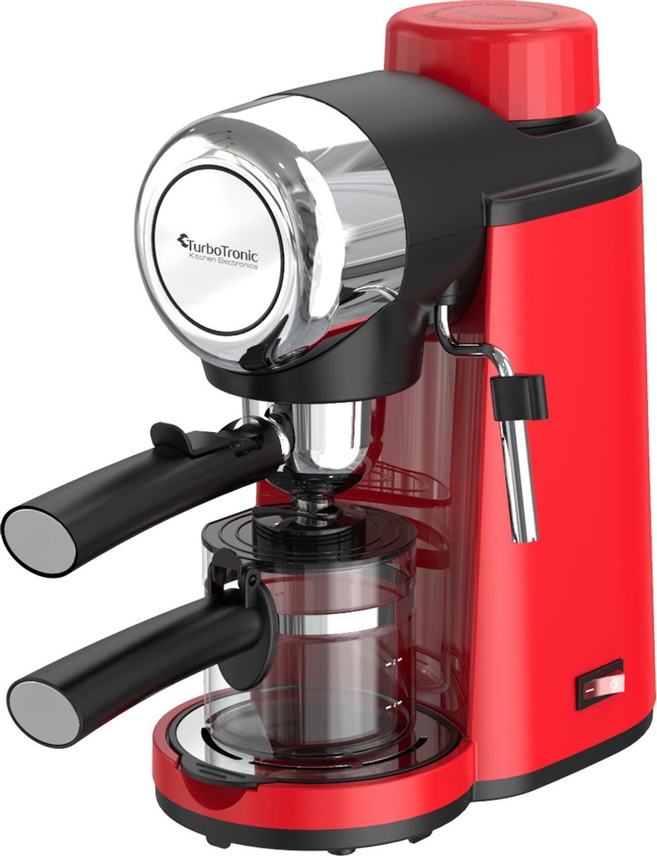 TurboTronic CM24 Espresso Machine Retro Pistonmachine 3.5 Bar pomp - Rood