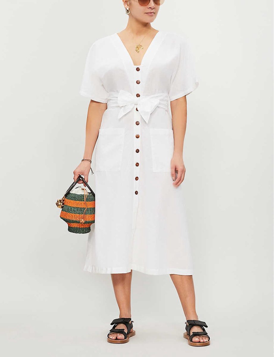 Seafolly Ocean Alley Button Front Dress White - Dames Witte jurk met knopen - Maat S