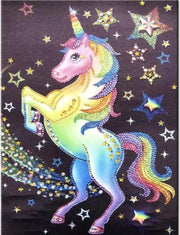 Diamond Painting Unicorn - Gedeeltelijke Bedekking - Ronde Steentjes - Kinderen & Volwassenen - Eenhoorn - Starterspakket - 25x30 CM