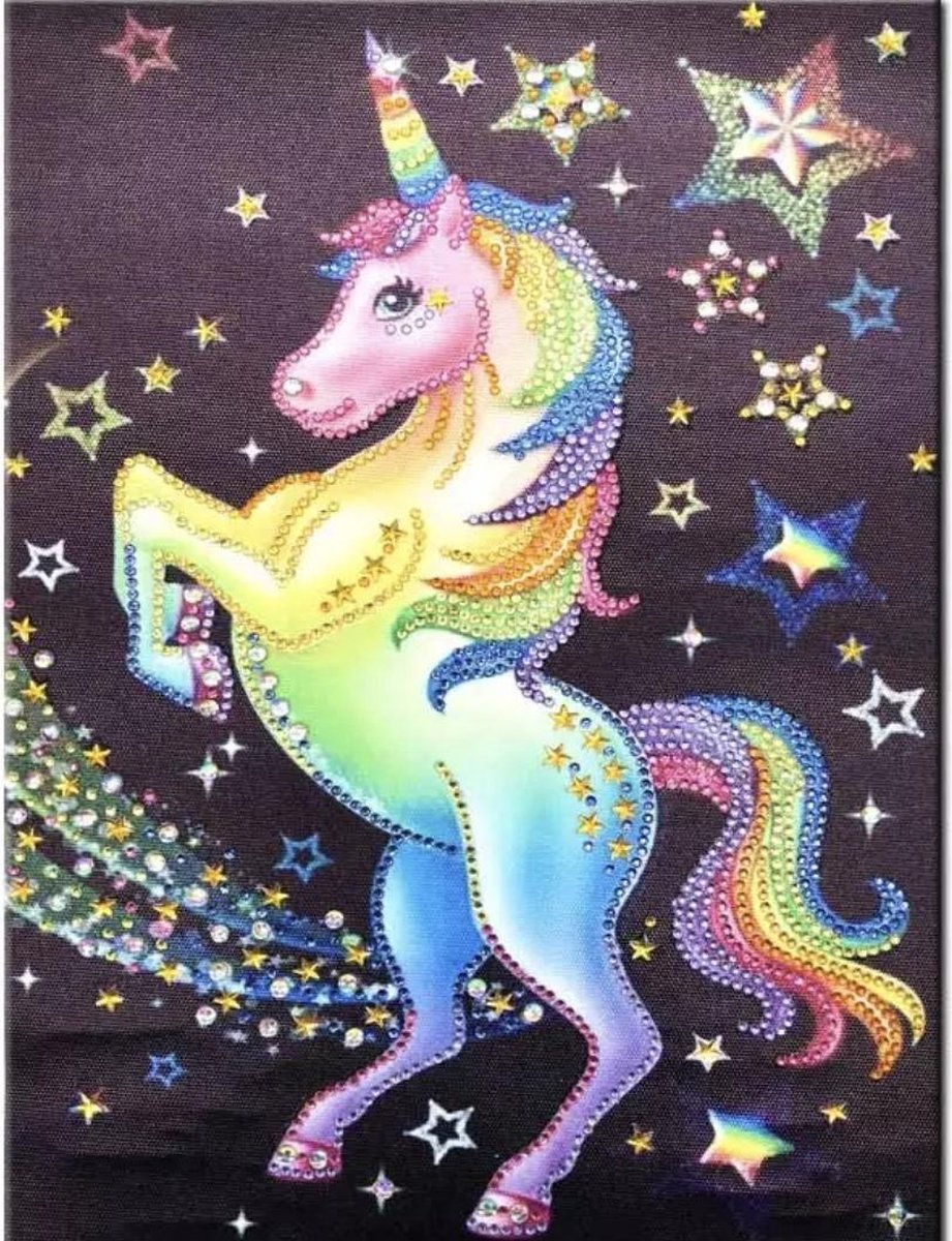 Diamond Painting Unicorn - Gedeeltelijke Bedekking - Ronde Steentjes - Kinderen & Volwassenen - Eenhoorn - Starterspakket - 25x30 CM