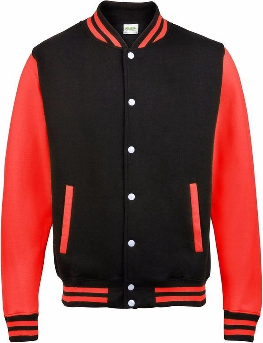 Zwart met rood college jacket voor heren M (40/50)