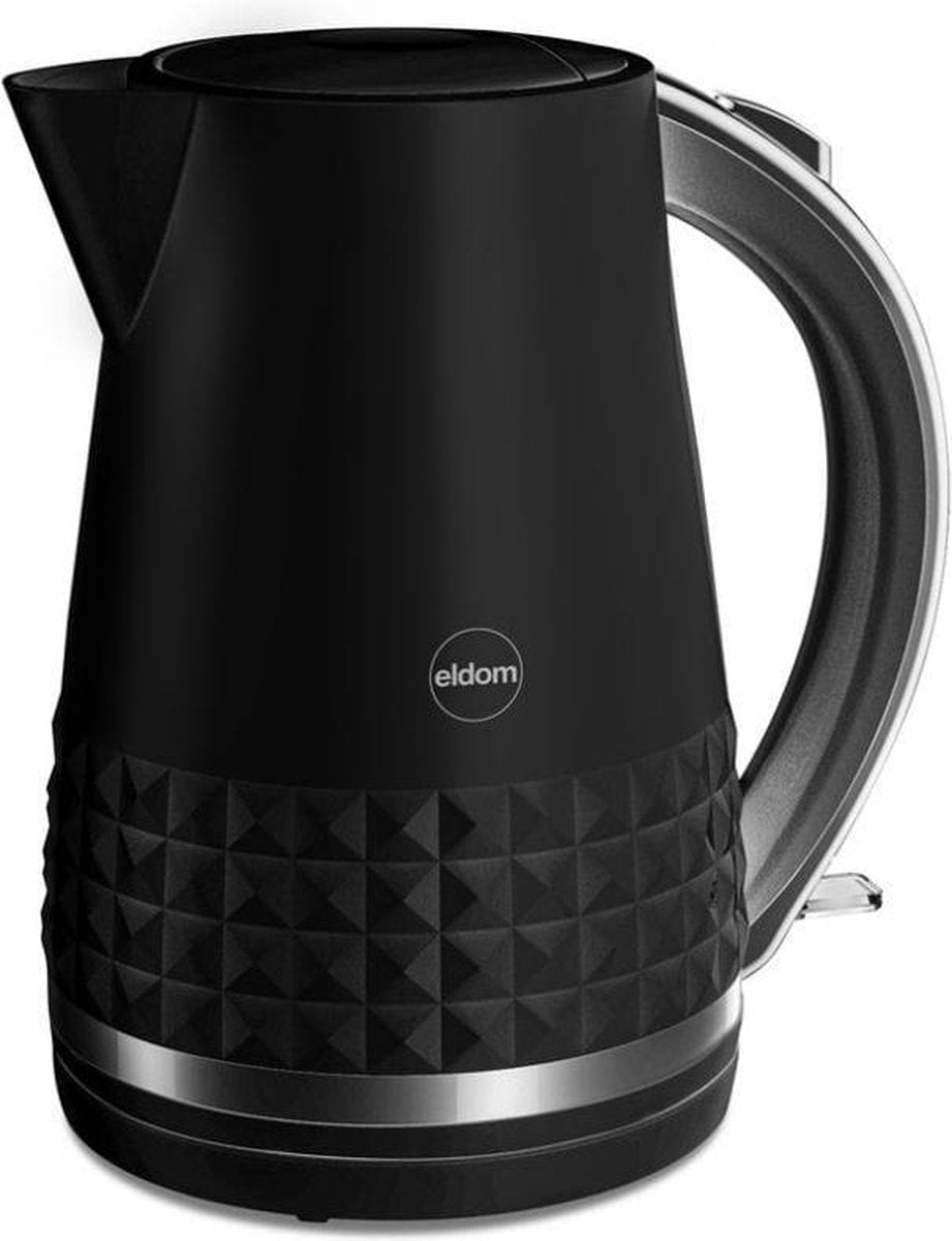 Moderne Waterkoker Zwart - met Retro Patroon
