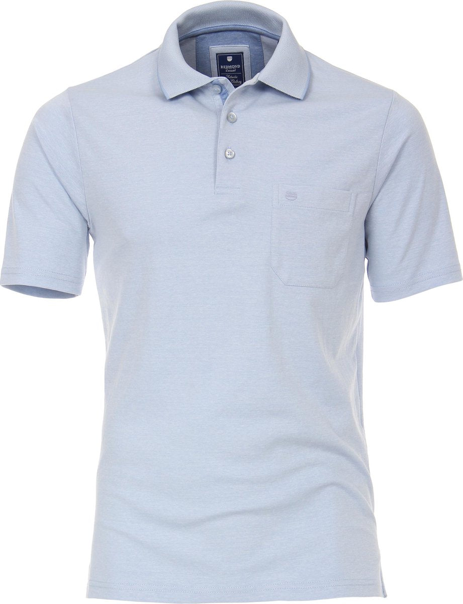 Redmond regular fit poloshirt - lichtblauw melange -  Maat: 3XL