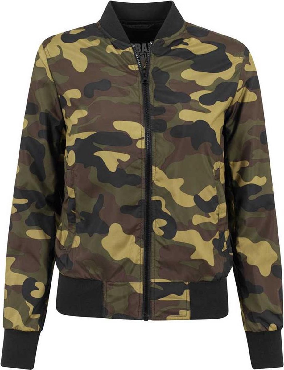 Urban Classics Bomber jacket -XS- Light Zwart/Groen