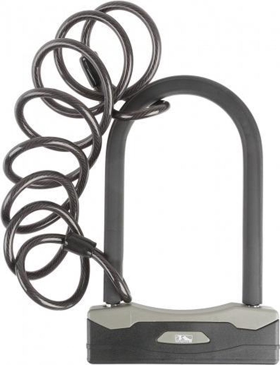 M-wave U-slot Met Spiraalkabel Zwart 240 X 15 Mm Zwart