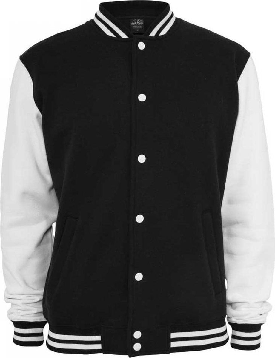 Urban Classics 2-Tone College Sweatjacket Zwart/Wit L