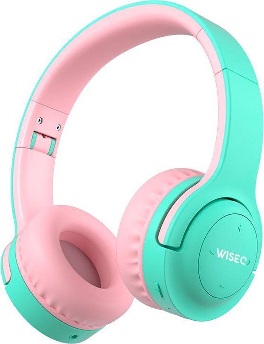 WISEQ Hero Draadloze Koptelefoon Voor Kinderen - Bluetooth - Microfoon - Tot 12 Jaar – Mintgroen&Roze