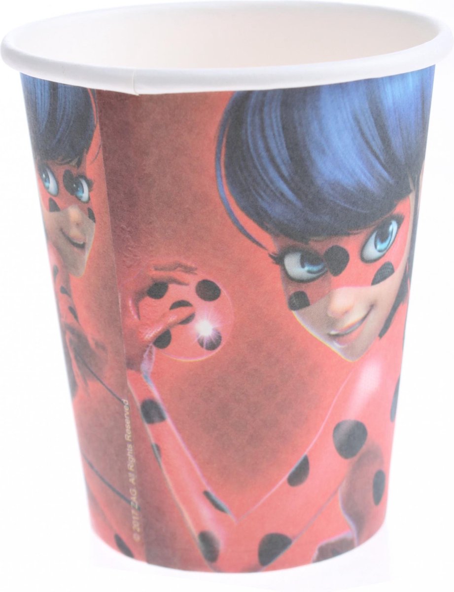 Miraculous Feestbekers 250 Ml Zwart/rood 10 Stuks