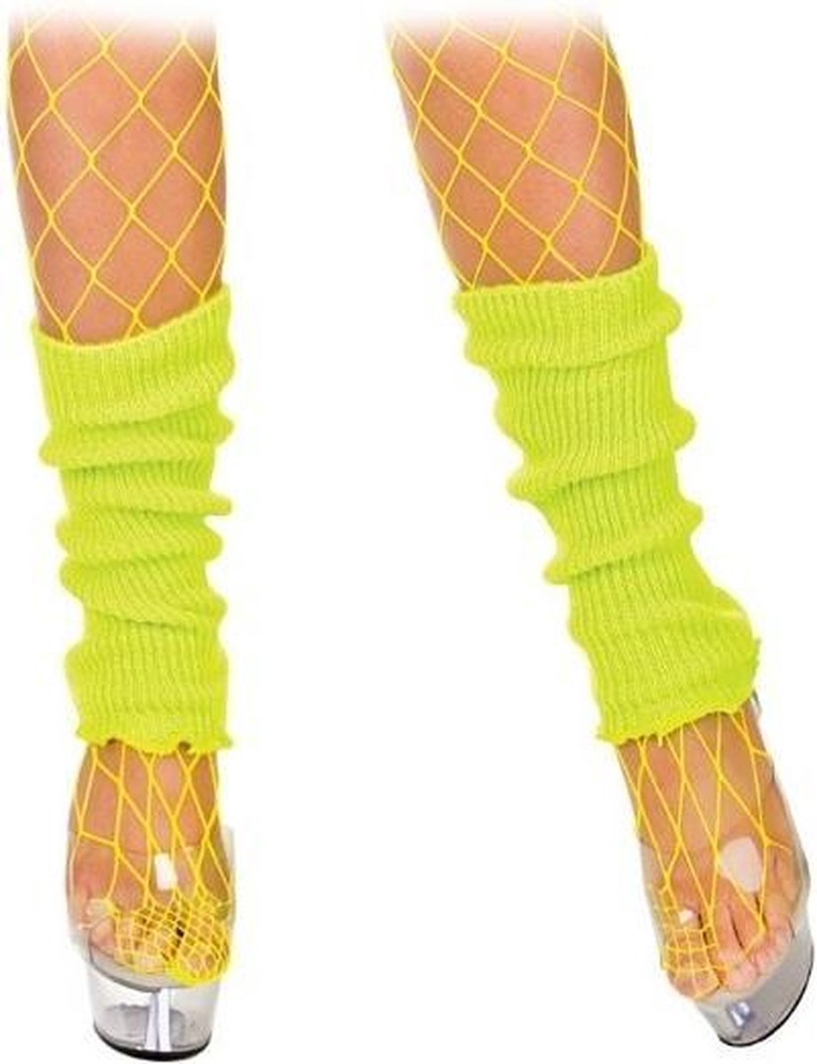 Neon beenwarmers geel