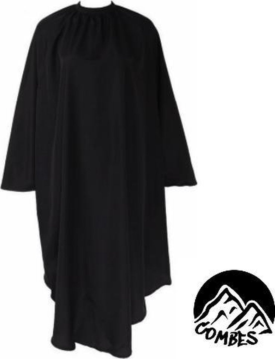 Zwarte Kappersmantel - Kapmantel - Kappersshort - Waterproof Kappersmantel - Ademend -  Thuis - Salon - Volwassenen / Kinderen