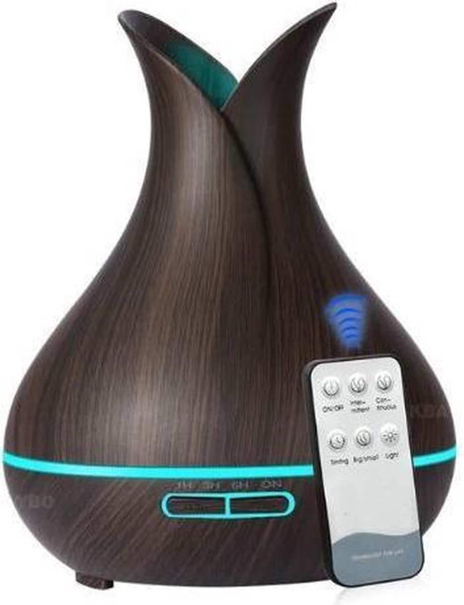 iBello aroma diffuser LED tulp met afstandsbediening - donker