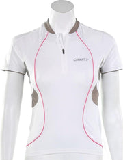 Craft Active Bike Classic Jersey Women - Sportshirt -  Dames - Maat M - Wit;Bruin;Donker Roze