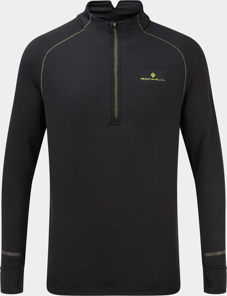 Ron Hill Tech Matrix 1/2 Zip Longsleeve Heren Zwart-Geel