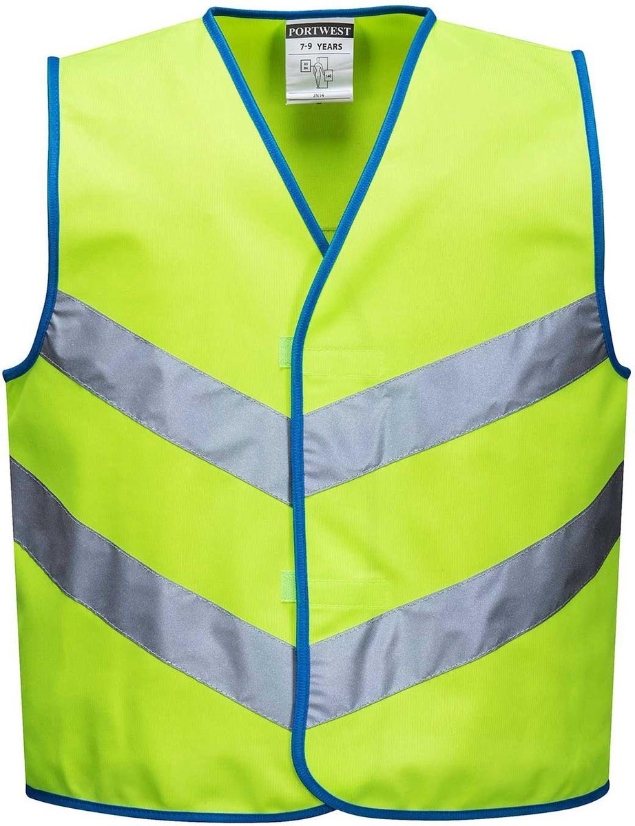 Kinder verkeersvest Lime Groen - 7-9 jaar
