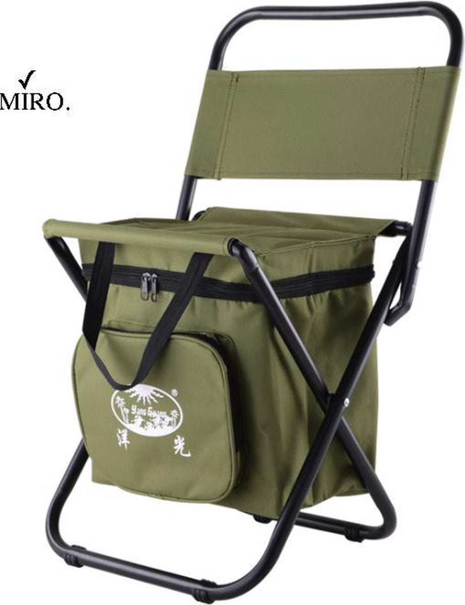 MIRO Visstoel Opvouwbaar Rugleuning Draagbaar + Opbergtas Outdoor
