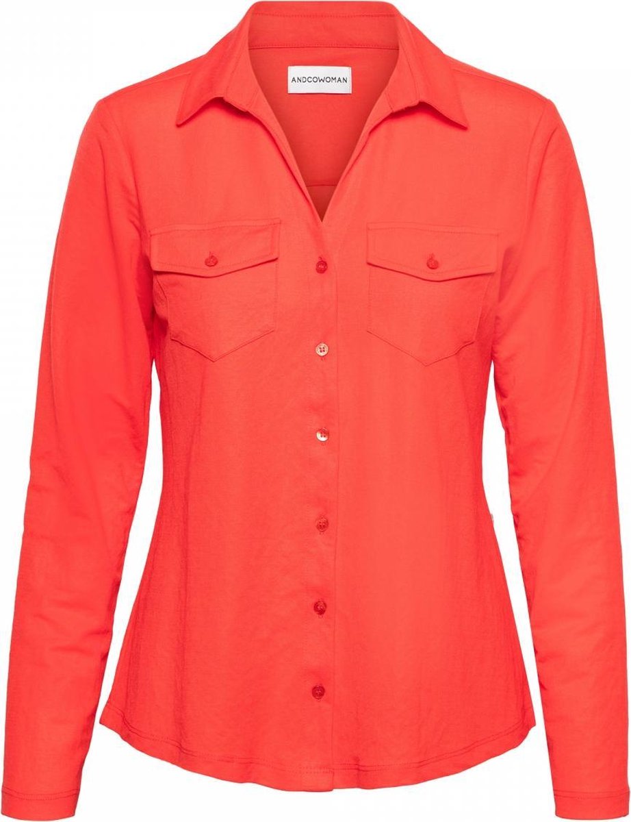 LINO BLOUSE UNI (CORAL)