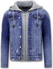 Enos Spijkerjas met Capuchon Heren - RJ9106 - Blauw - Maat: S