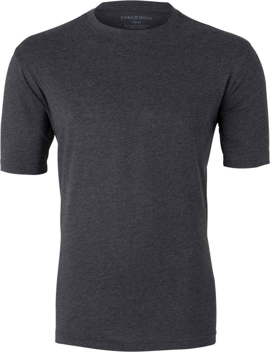 Casa Moda  T-shirt - O-neck - antraciet gemeleerd -  Maat XXXXL