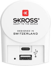 SKROSS Reisstekker Europa 1x USB + 1x USB-C (Front Connection)