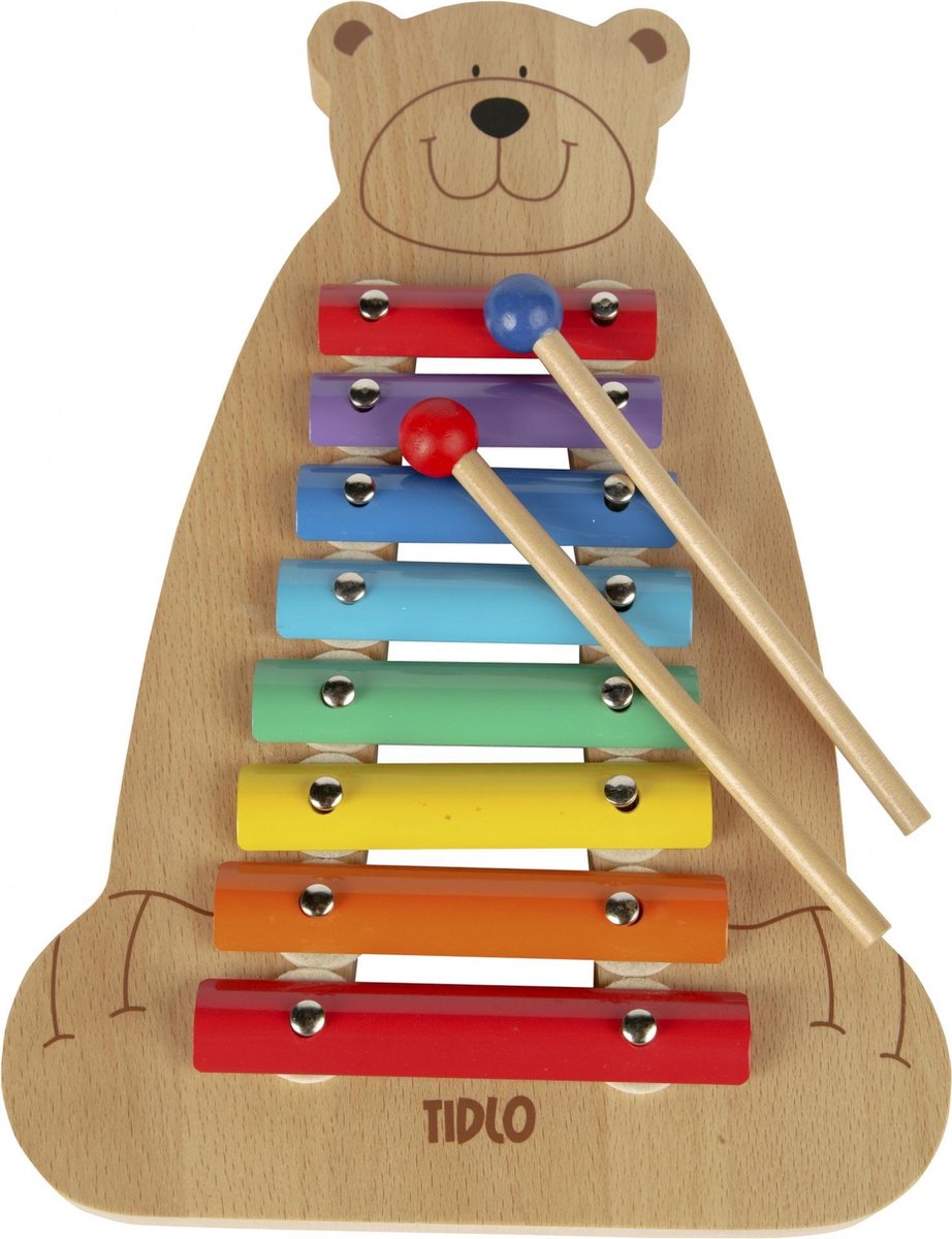 Tidlo Xylofoon muziekbeer met 2 sticks.