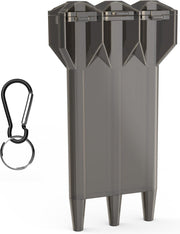 kwmobile 3-in1 etui voor dartpijlen - Kunststof case voor 3 pijlen - Box voor darts in zwart / transparant - Dartpijlen hoes