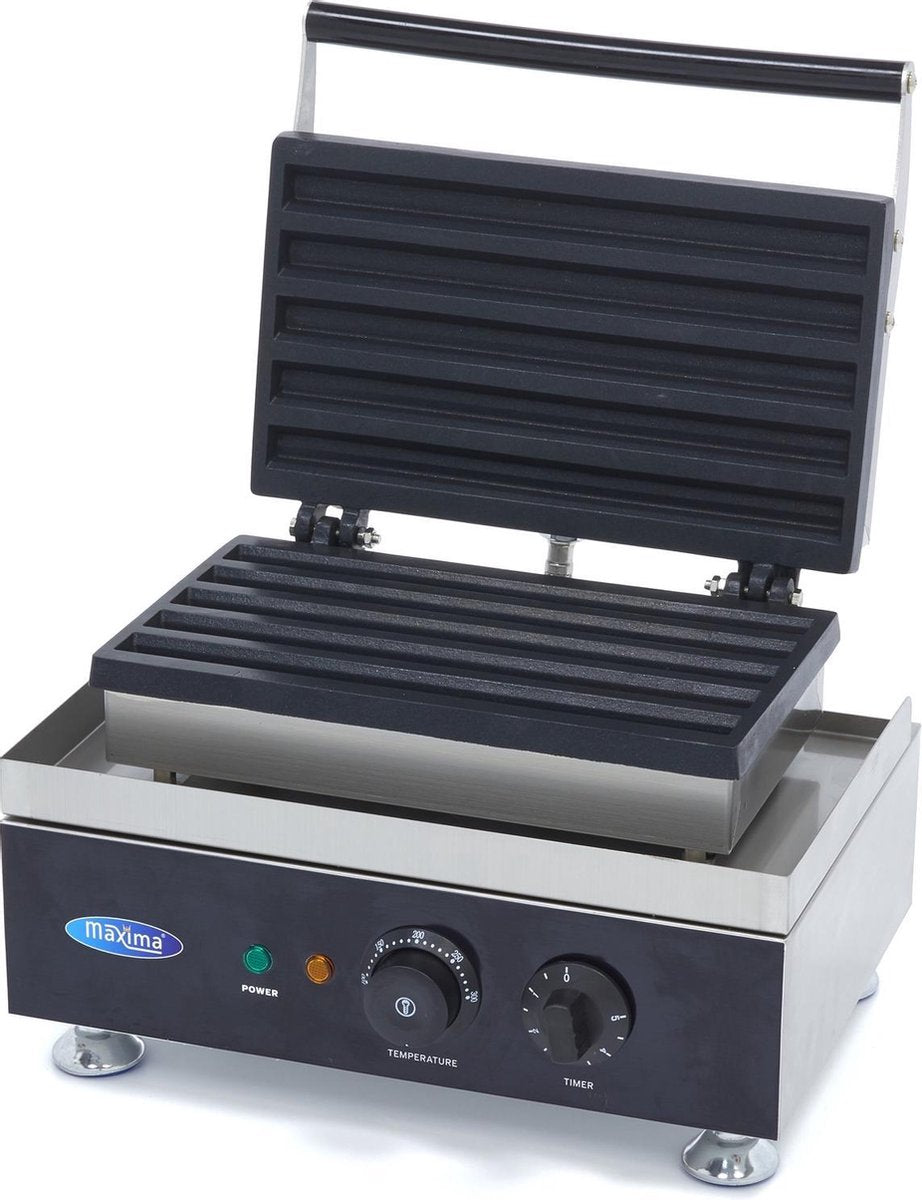 Wafelijzer Churros - 5 Stuks - RVS - Instelbare Temperatuur - met Lekbak - Professionele Churros Maker / Churros Apparaat - Maxima