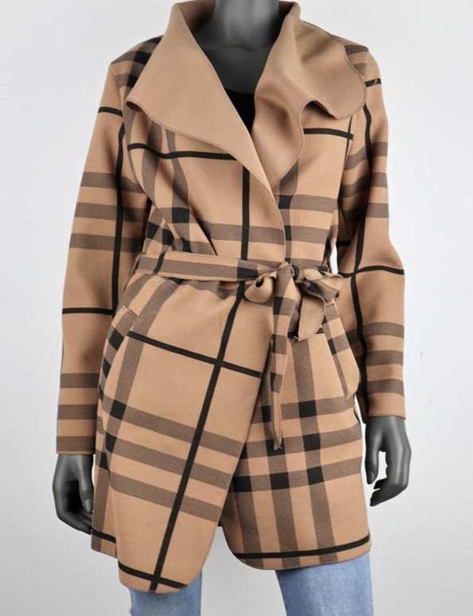 Jas / Vest Melody Camel Geblokt One Size