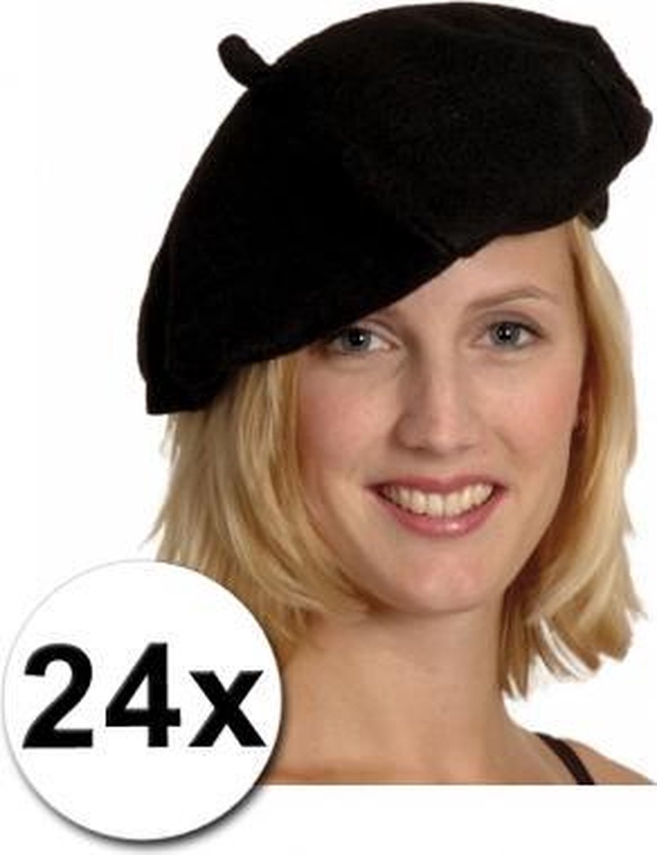 24 zwarte Franse baretten