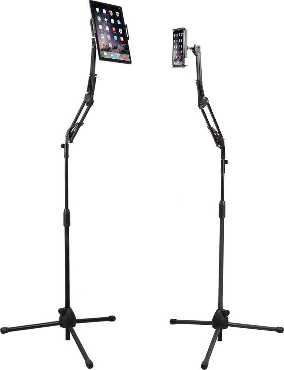 PROSIN® Statief met Smartphone en Tablet Houder – Tripod Smartphone – Tablet standaard – Flexibele telefoonhouder – Knikarm – Buigbare arm - Tripod Iphone / IPad– Statief Smartphone – Universele Tablet en Telefoon Houder - Driepoot statief - Draagtas