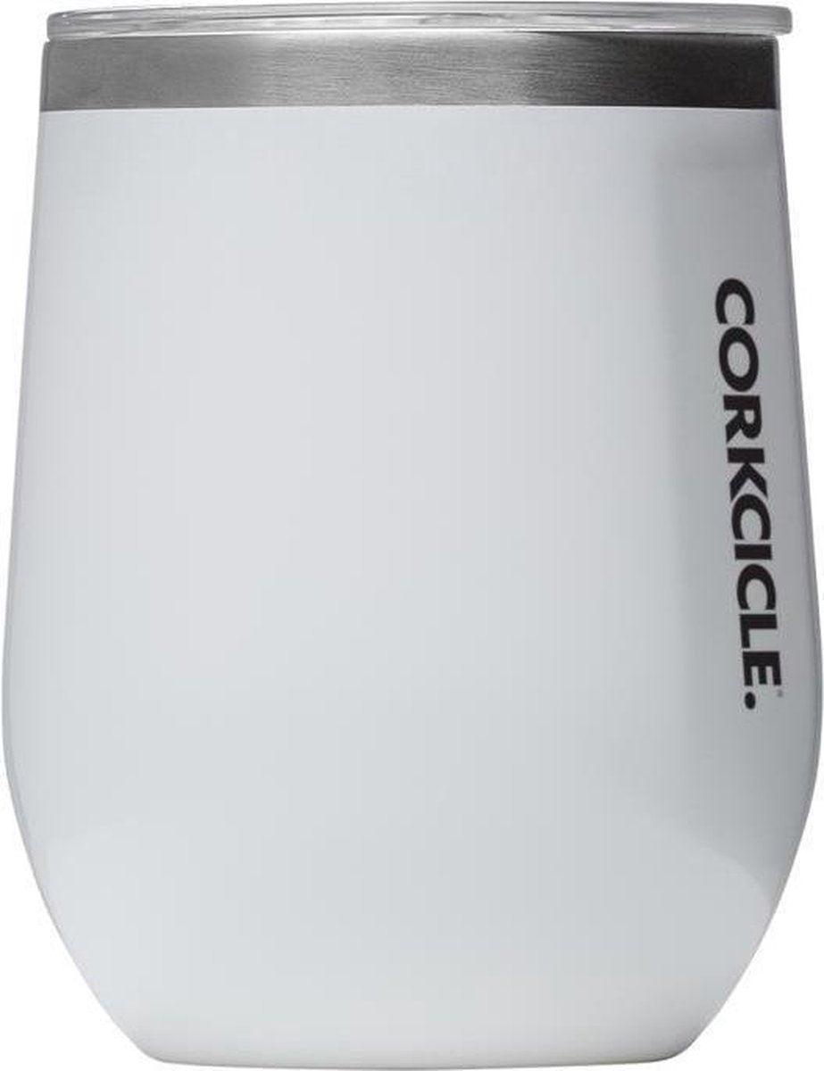 Corkcicle Stemless 355ml 12oz - WIT - Gloss White - Drievoudig geïsoleerde roestvrijstalen wijnbeker Tumbler Herbruikbaar